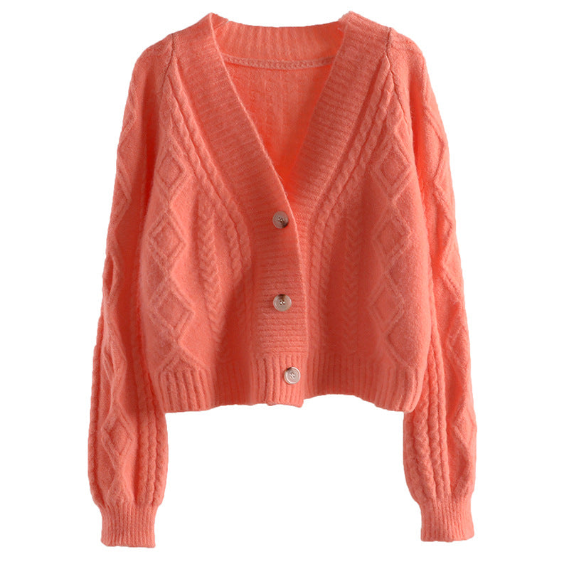 Short knit cardigan, spring and Autumn, new, versatile blouse sweater  1429