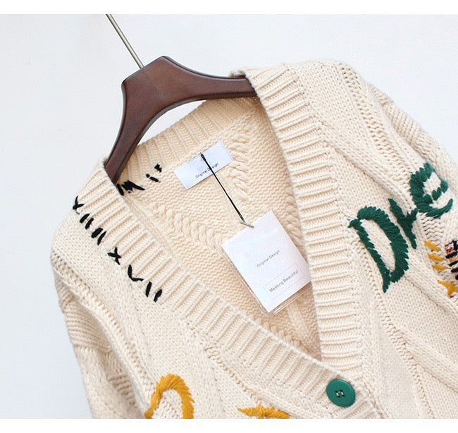 Lazy cardigans, loose knitwear fall sweaters  1443