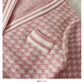 New Vintage thousand bird check low neck loose and thin sweater  1874