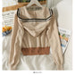 Hooded sweater women's stripe loose slim zipper sweater  2014