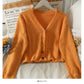 Sweater women's cardigan low neck slim long sleeve granular top  2018