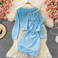 Velvet suspender Hip Wrap Dress  3261