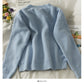 Korean contrast stitched bow decorative round neck T-shirt  1808