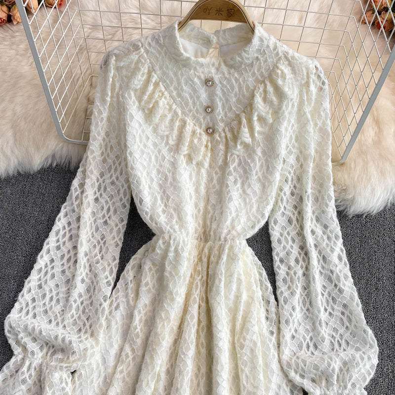 Lace lady style gentle temperament fairy skirt  3394