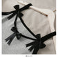 Women's spliced bow low neck open back knitted suspender skirt  2674