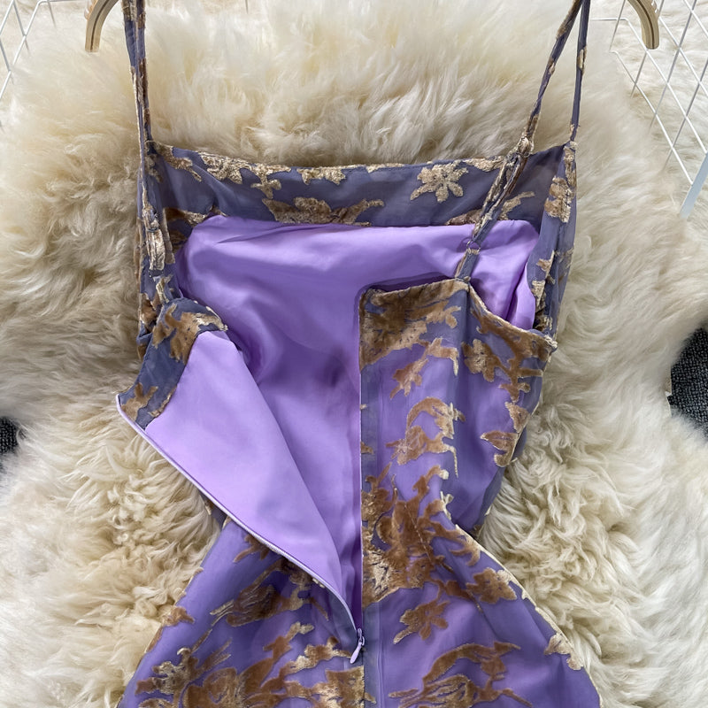 Sanftes Wind-Fee-Flor-Hüftkleid mit Sling-Wrap-Ausschnitt 3329