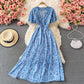 Retro waist, slim temperament, elegant long skirt  3073