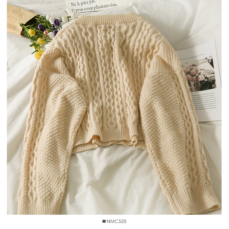Pullover weibliche Nagelperle dreidimensionale Blume einreihige Strickjacke 1807