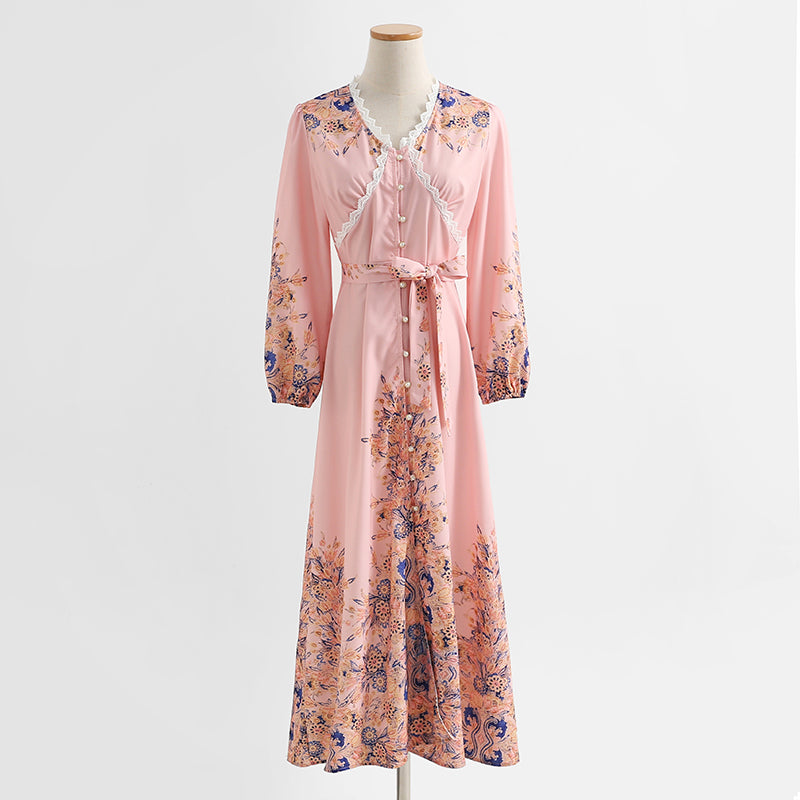 High end fairy long skirt is thin and cold, broken flower skirt is bottomed  2435