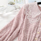 Vintage French Girl Dress Chiffon tassel lace doll neck bottomed skirt  2463