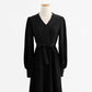 Knitted dress temperament high sense lace up wool dress inner match  2325