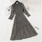 Long sleeved Pleated Chiffon Skirt loose and thin, retro knee length skirt  2346