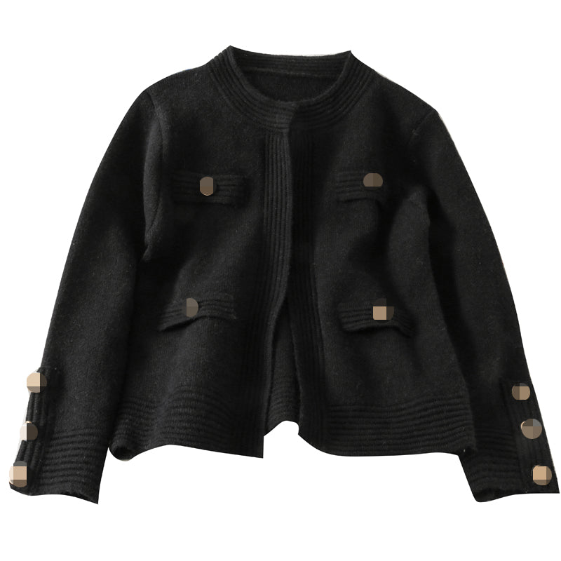 Lockerer und dünner knopfloser Pullover im französischen Nischendesign 1801