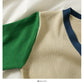 Hong Kong Vintage contrast stitched single breasted cardigan top women's  2025