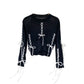Early autumn Vintage short sweater women's design navel sweater  1612