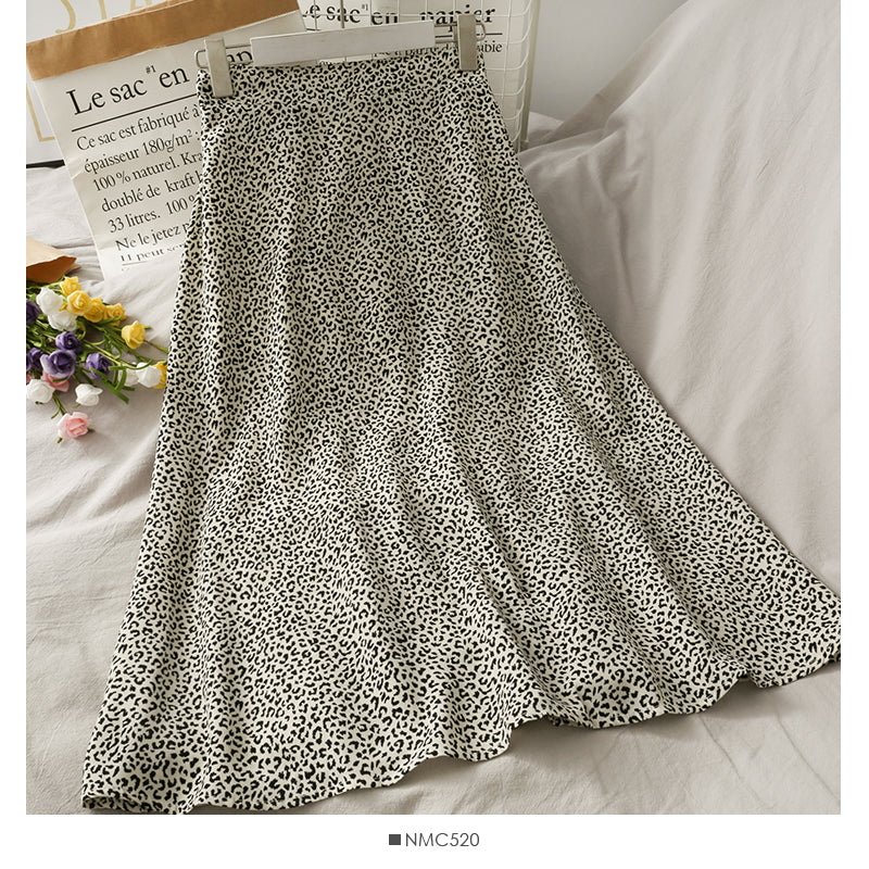 New leopard print foreign style versatile skirt  2515