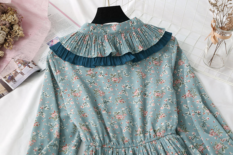 French minority Flower Chiffon Dress   2135