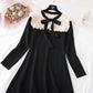 New fashion French retro long sleeve bottomed wool dress  2393
