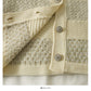 Korean retro bright silk striped single breasted cardigan women's sweater  2072