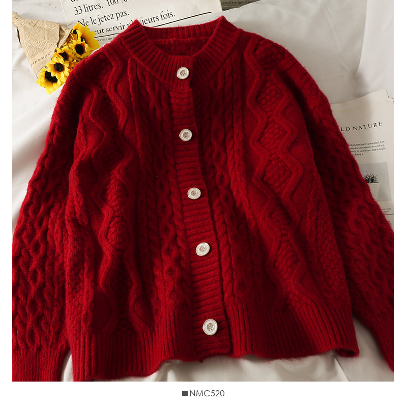 Sweater women's sweater solid color versatile twist top  1770