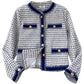 Vintage tweed small fragrance coat with denim design  1561