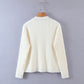 Pull cardigan à boutons nacrés pour robe femme avec petit parfum et design torsadé 1350