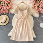 Gentle wind closing waist thin corduroy dress  3234