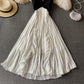 Suspender backless Pleated Dress super fairy big swing dress  2717