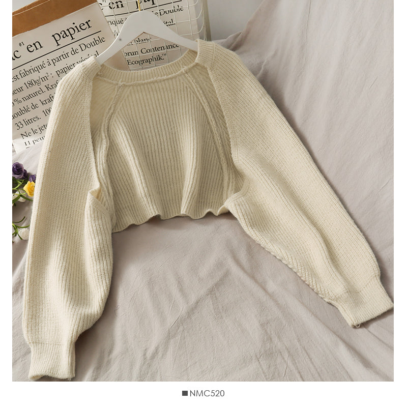 French minority women wearing sweaters outside irregular cardigans in autumn  1689