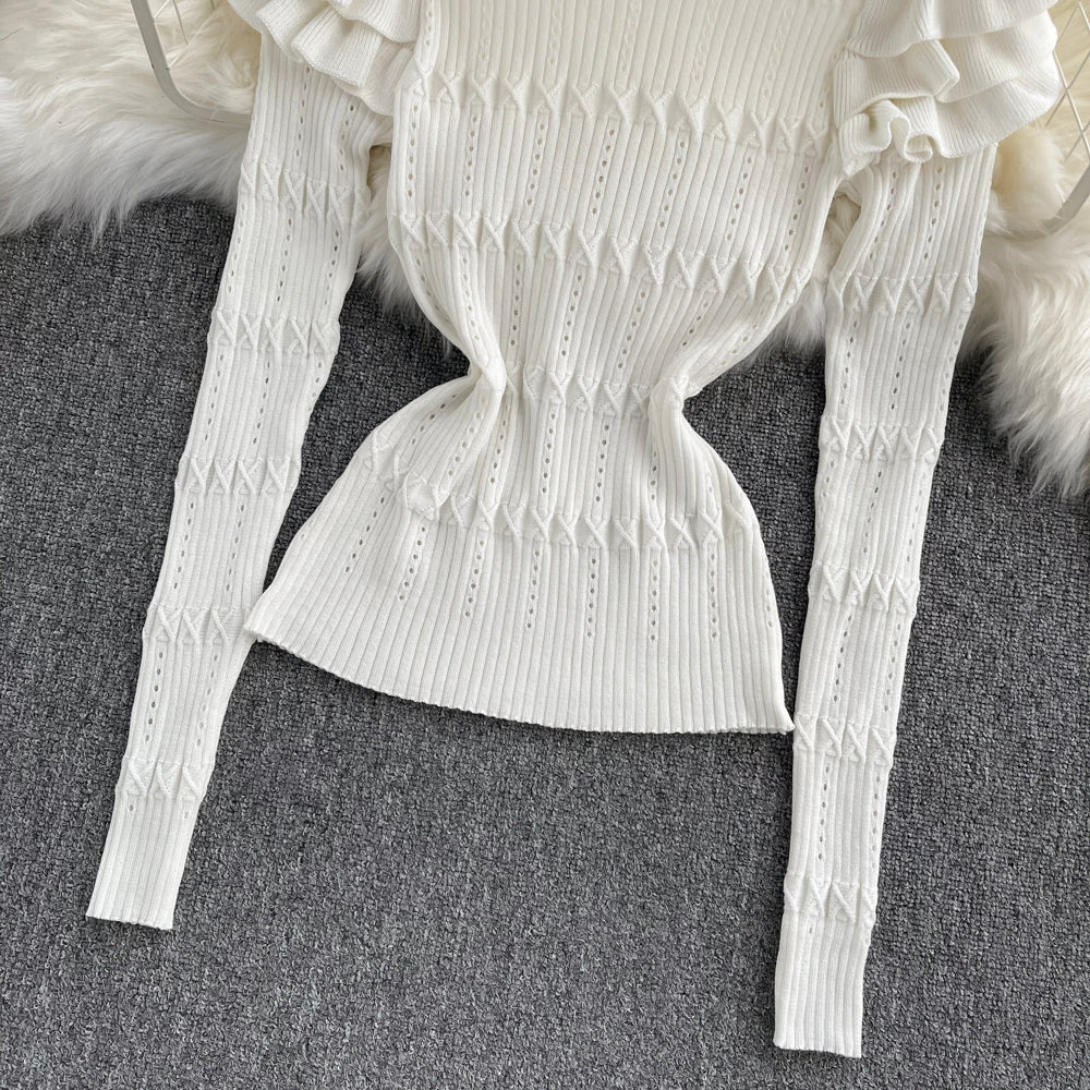 Sinn für Design: Schmaler Pullover im französischen Auslandsstil 1616