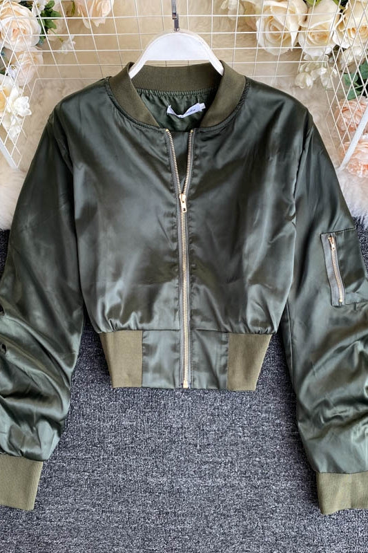Jacket Women's Korean long sleeved jacket Baseball Jacket  1496