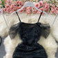 Sling-enges, glitzerndes Pailletten-Mesh-Super-Feenkleid 3292