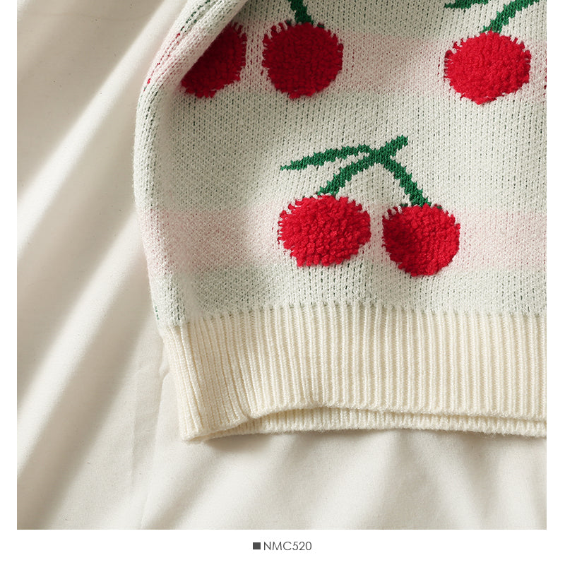Cute cherry long sleeve sweater  1484