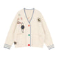 Loose, lazy, kiddie planet embroidered sweater  1439