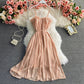 Chiffon strapless dress gentle wind skirt  3036