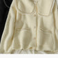 Weicher, lockerer Mantel, femininer, vielseitiger, langärmliger Pullover 1798