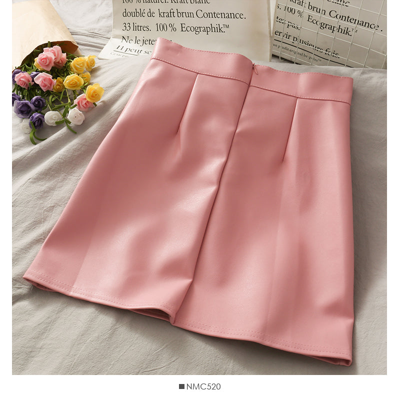 Irregular solid color versatile High Waist Hip Wrap Skirt  2536
