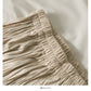 Pleated stitched A-line skirt women's new solid medium length skirt  2506