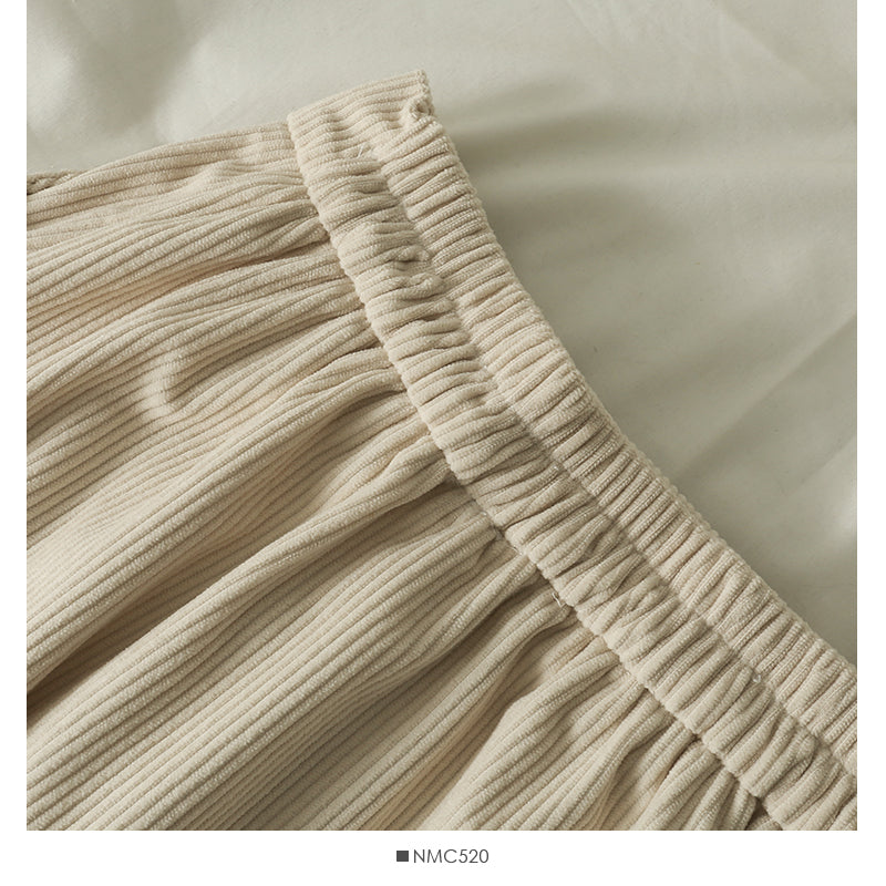 Hong Kong style retro high waist medium length casual A-line skirt  2574