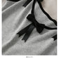 Women's spliced bow low neck open back knitted suspender skirt  2674