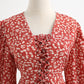 Dress long sleeve bandage floral FAIRY DRESS Vintage Chiffon  2428