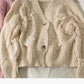 Lockerer und dünner Cardigan mit zwei Knöpfen im Herbst 1742
