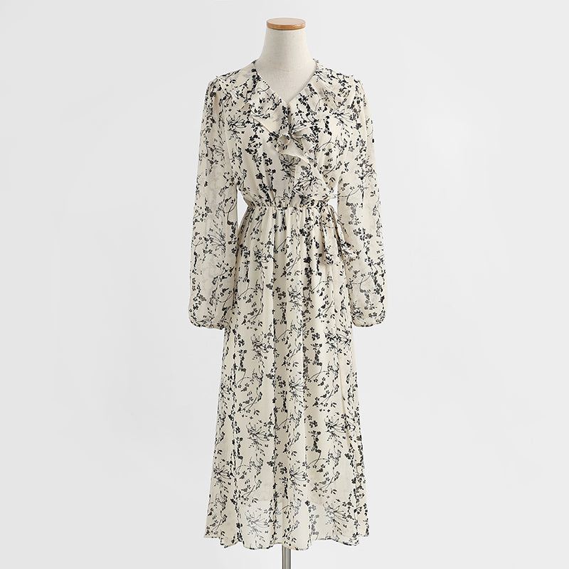 New women's Dress Chiffon Long Sleeve  2228