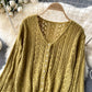 Loose sweater women's knitted cardigan coat  1603