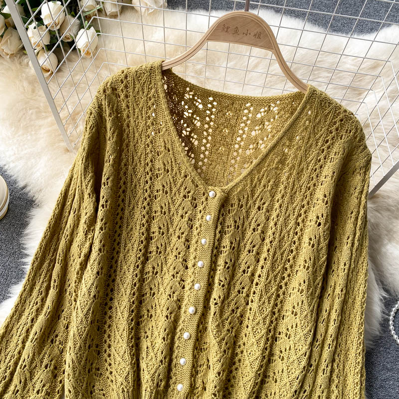 Loose sweater women's knitted cardigan coat  1603