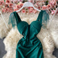 Sexy, rückenfreies, plissiertes, schmales Wickel-Hüftrock-Mode-Split-Kleid 3284