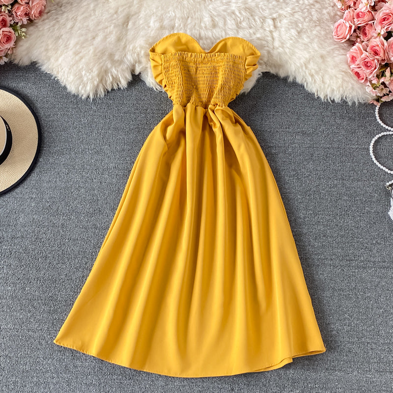 Sexy off shoulder strapless dress  3320