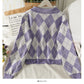 Vintage Revers Einreiher Strickjacke Langarm Pullover Damen Herbst 1819