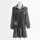 New vest LONG SLEEVE DRESS Plaid age reduction fashion two-piece suit skirt  2176
