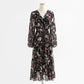 Dress shows thin temperament long skirt Retro Black Chiffon gentle skirt  2256